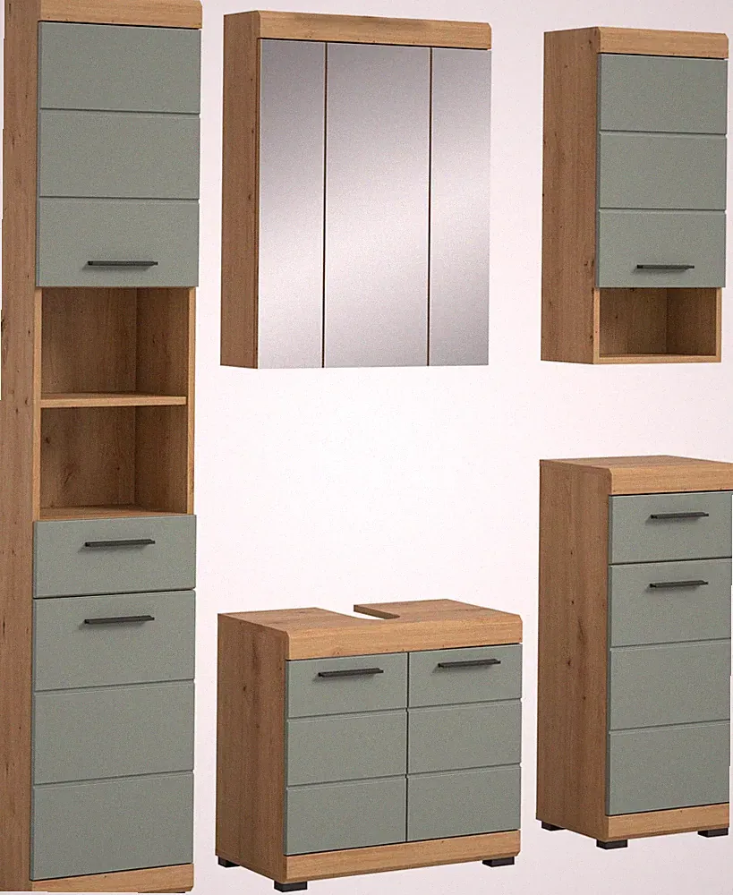 xonox.home 5 tlg. Badmöbel-Set Badezimmerkombi Badschränke Scout 164x191x34cm