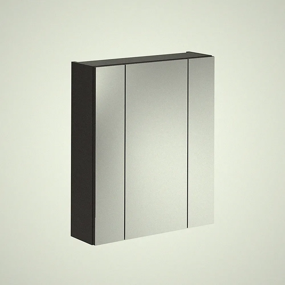 xonox.home Spiegelschrank Badspiegel Badschrank Spiegel Linus schwarz 60x70x18cm