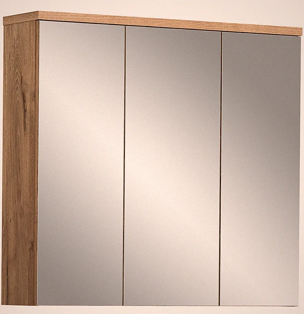 xonox.home Spiegelschrank Badspiegel Spiegel Badschrank Grado Nox Oak 75x80x20cm