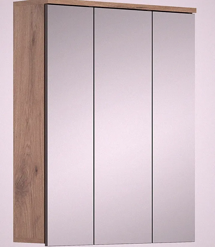 Xonox Spiegelschrank 66 cm Nox Eiche 3 Türen Badschrank Badmöbel