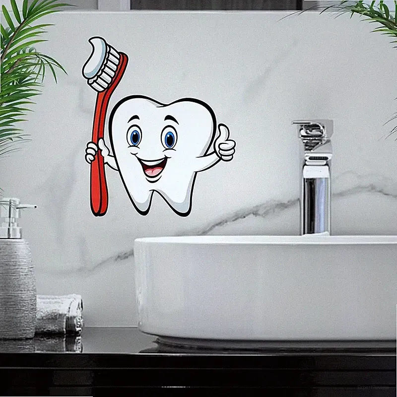 Zahnputz Muster Aufklebebilder für Spiegel, Wand, Badezimmer, Fliesen u.s.w.