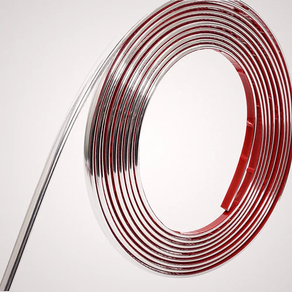 Zierleiste Silber 10m Selbstklebend Kunststoff Vinyl Wand Fliesenkanten